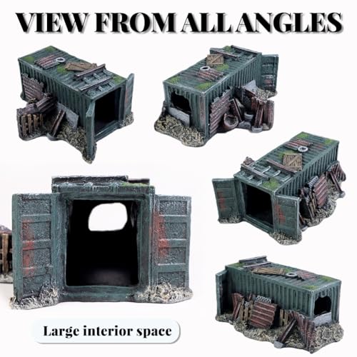 Fish Tank Decorations Container Aquarium Decor Sunken Ruins Betta Fish Tank Accessories witth Big Hole for Fish Sleep Rest Hide and Play - color: Box