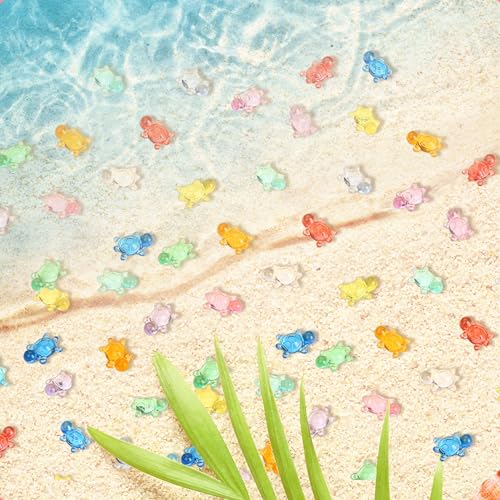200PCS Mini Resin Turtles Animals Little Figures Bulk to Hide Tiny Plastic Miniature Turtles for Easter Egg Fairy Garden Micro Landscape Aquarium DIY Craft Decor Vase Filler Gifts Party Favors - size: Turtle (200PCS)