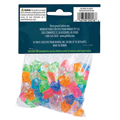GloFish Accent Gravel for Aquariums, 2.8 Oz - color: multicolored gems, size: 2.8 Oz