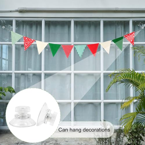 20 pcs Small Suction Cups, Suction Cups with Metal Screw, 1 inch / 25mm Clear PVC Sucker Pad Strong Adhesive Suction Hook Holder for Window Car Glass Shade Cloth Glass Bathroom Wall Door (Metal,PVC)