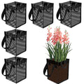 6PCS Mesh Aquatic Pond Plant Baskets, 1Gallon Pond Planting Bags Reusable Aquatics Planter Pot Water Lily Growing Container with Handles for Lotus Bog Plant Garden Terrestrial Plants, 5.9x5.9x7.9 Inch - color: Black-square, size: 5.9x5.9x7.9 Inch 6PCS