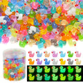 GWAHSA 240pcs Luminous Mini Resin Ducks, Tiny Animals Bulk Glow in The Dark Small Plastic Miniature Ducks Figures for Dollhouse Decor Micro Garden Home Landscape Aquarium Craft Gifts Party Favors Toys - style: Luminous Ducks