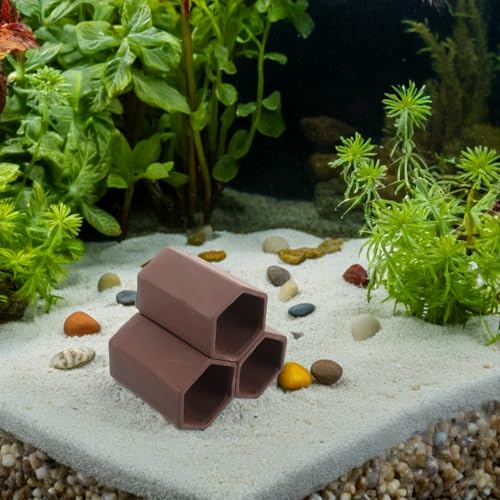 VICASKY Shrimp Cave Decor Aquarium Pottery Hideaway Tube for Spawning Shelter Fish Tank Accessories Breeding Habitat Ornament