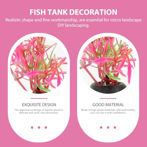 Healifty 20pcs Aquarium Decor Artificial Plastic Plants Betta Fish Tank Accessories Aquatic Grass Fish Tank Decorations for Small Aquariums