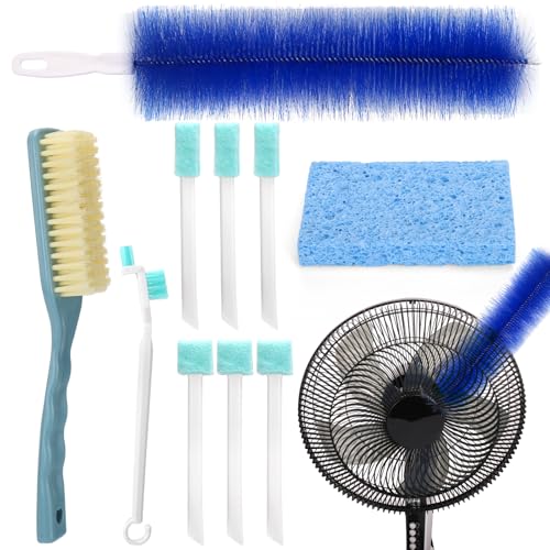 XANGNIER Fan Cleaning Brush Tools Set,10 Pcs Fan Cleaner for Stand up Fan/Desk/Window Exhaust/Box/Oscillating/Standing/Floor/Clip on/Wall/Table/Wall Mount/Pedesta Fan,Bendable Cobweb Duster Remover - color: Multicolor1