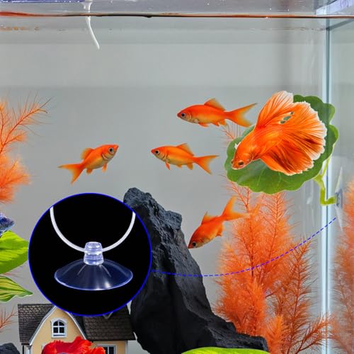 30PCS Aquarium Suction Cups 35mm Mini Suction Cups with 50PCS Adjustabletransparent Zip Ties Fish Tank Suction-Cups Small Sea Sucker Suction-Cup for Plants, Planter, Binding Moss, Window