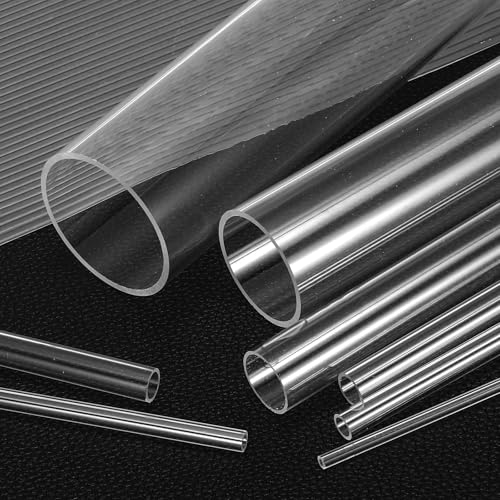 uxcell 3Pcs Clear Rigid Acrylic Pipe, 2mm (0.08") ID x 4mm(0.16") OD 300mm(12") Length Plastic Round Tube PMMA Tubing for Plumbing Lighting Aquarium Tube Water Cooling System - size: 2mm (0.08") ID x 4mm(0.16") OD x 300mm(12") L