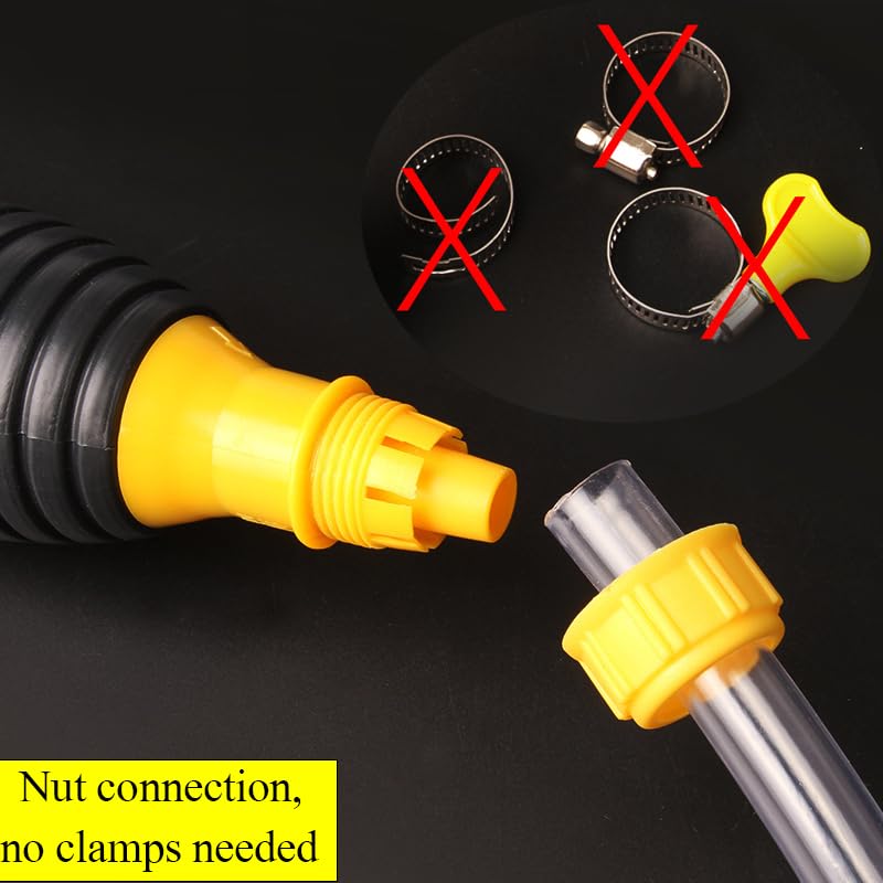 Gas Siphon Pump for Gasoline, Syphon Hand Pump with 3.3Ft Siphon Hose, Transfer Pump for Water, Fuel, Liquid, Aquarium (one hose)