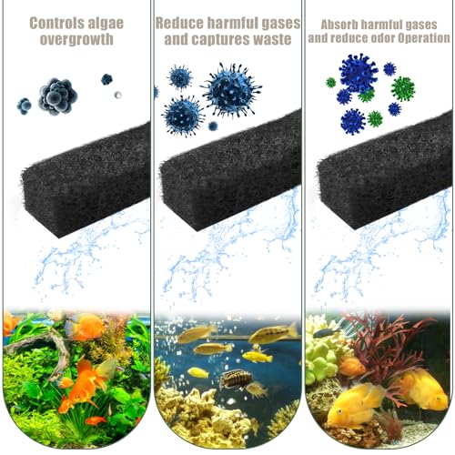 6pcs Filter Pads for Aqueon, Fish Tank Carbon Filter Pads Ammonia & Phosphate Reducer Aquarium Filter Cartridge Accessories for Aqueon QuietFlow LED PRO Model 10 (Black) - color: Black