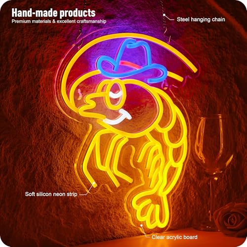 Shrimp Neon Sign Cowboy lobster LED Light for Wall Decor Seafood Light Up Signs Wall Art for Seafood Restaurants Pub Store Man Cave (Orange Shrimp) - color: Orange Shrimp