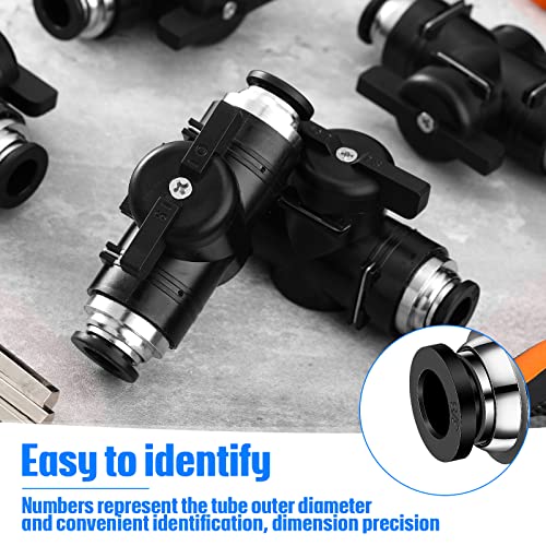 Flutesan 5 Pcs 3/8" x 3/8" OD Push to Connect Pneumatic Ball Valve PVC Air Flow Control Valve Quick Connect Tube Fittings Air Line Hose Fittings - size: 3/8" x 3/8" OD