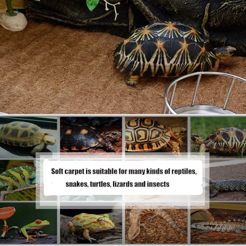 Hamiledyi Reptile Carpet Natural Coconut Fiber Tortoise Carpet Mat for Pet Terrarium Liner Reptile Supplies for Lizard Snake Chameleon Turtle Bedding Bunny Rabbit Mat (2 x Sheets) - size: 2 Packs/19.7 x 11.8 Inch
