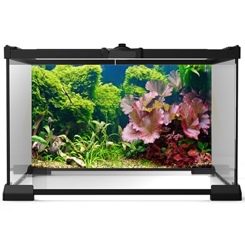 Aquarium Background Underwater Grass Leaves Pebble Aquarium Backdrop Vivid and Fresh Green Aquatic Plant Background Stone River Bed DeadWood Purple Leaves Tank Background Decor Vinyl 24x12in - color: Green Purple, size: 24(W)x12(H)inches/ 60(W)*30cm(H)