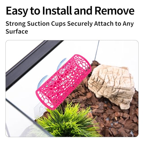 Betta Tunnel Hideout Pink Floating Fish Cave with Suction Cups Betta House for Play Rest and Breeding Aquarium Decor Small Fish Tank Safe Resin Betta Toys and Hide Shelter