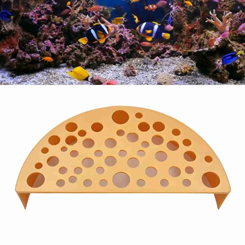 Non Fading Plastic Shrimp Breeding Cave, Aquarium Tunnel Protector with Delicate Landscape Hollow Hideouts for Fish & Shrimp Pond Fish Accessories Aquarium Ornaments (Orange) - color: Orange