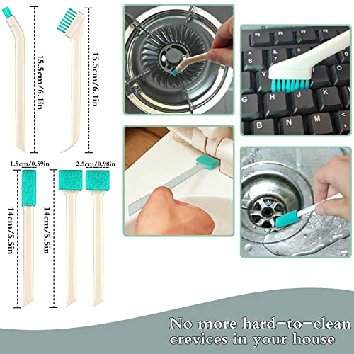 Small Household Cleaning Brushes by ELEMGULY,9 Pcs Crevice Brush for Hole, Gap, Corner, Space, Micro Crevice Scrub Cleaner Tool for Bottle, Keyboard, Window, Door Track