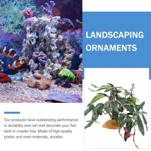 FOMIYES Simulated Plant Ornament Resin Reptile Case Decoration Green Artificial Aquarium Accessory for Terrarium Habitat Supplies