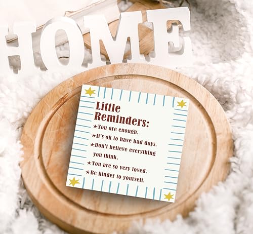 SRADMO Inspirational Wood Box Sign Desk Decor, Inspirational Desk Decor, Little Reminders Motivational Positive Theme Wooden Block Box Sign Decoration for Home Office Shelf Table - color: Blue, size: 5″×5″