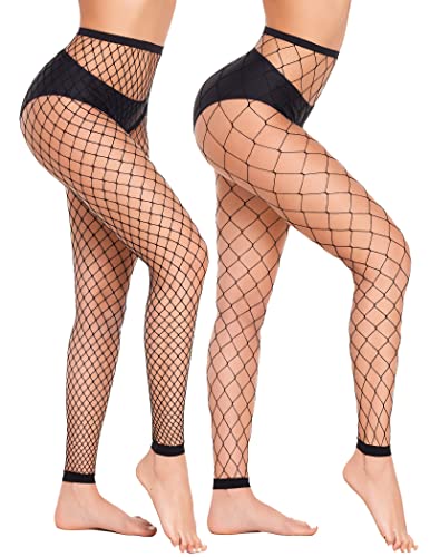 Avidlove Fishnet Stockings for Women Footless High Waist Fishnets Tight | Thigh High Stockings, Open Toe, High Stretch, Comfortable, Gothic Costume, Rave Outfits, for Cosplay, Halloween - color: Black-gp