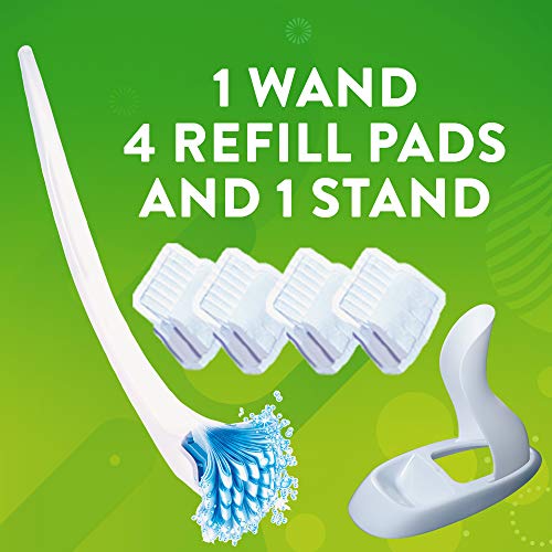 Scrubbing Bubbles Toilet Bowl Brush and Holder with Cleaner Refill Pads, Fresh Brush Toilet Wand Starter Kit, Cleans Limescale & Fights Odors, Citrus Scent, 1 Wand + 4 Refills + 1 Stand (Pack of 4) - size: 1 Count (Pack of 4), style: Starter Kit