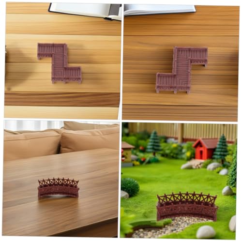 4pcs Mini Fairy Garden Bridges Small Arch Z Shape for Terrarium Decor Aquarium Decoration Ornaments Charming Chinese Architectural Style for Use