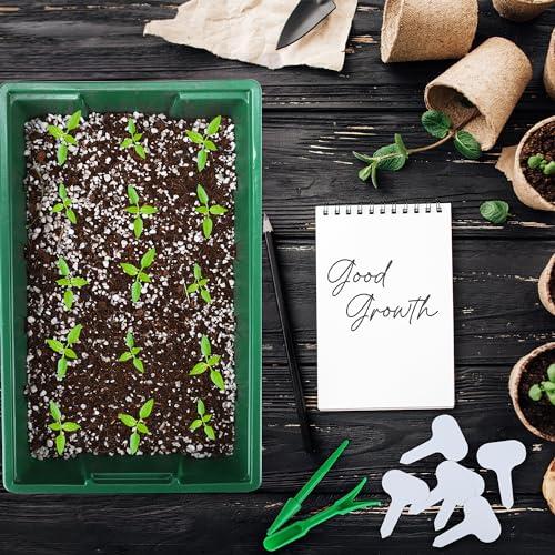 Hahood 6 Packs Seed Starter Tray Kits with Humidity Dome, Plastic Germination Growing Trays with Plants Labels Planting Tools for Seeds Growing Starting, Germination Seedling Propagation, Green - color: Green