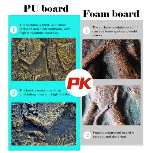 PINVNBY Rock Terrarium Background,3D Bearded Dragon Tank Backgrounds Wall Reptile Stereo Backdrop Amphibian Habitat Climbing Board Decoration Aquarium Background Decor for Reptiles Lizard Fish Frog - color: 【ROCK】