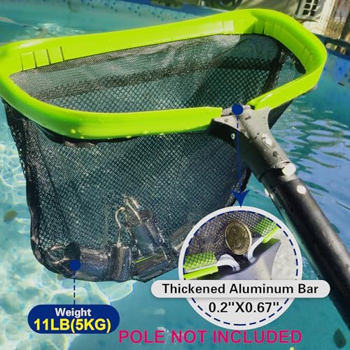 Pool Net,Professional Swimming Pool Leaf Skimmer Nets for Cleaning with Double-Layer Deep Big Bag,Heavy Duty Aluminum Frame & Handle Rake(Pole Not Included)