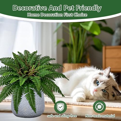 36In Artificial Boston Ferns Bush, Set of 2 Large Faux Ferns Plants, 39 Branches Fake Ferns Vines for Home Living Room Decor, Indoor and Outdoor - size: 2 PCS-36"