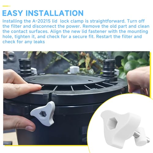2PCS Canister Filter Lid Fastener Compatible with Fluval FX2 FX4 FX5 FX6 Lid Fastener Replacement Parts A20215 Lock Nut, Filter Lid Lock Clamp for Aquarium