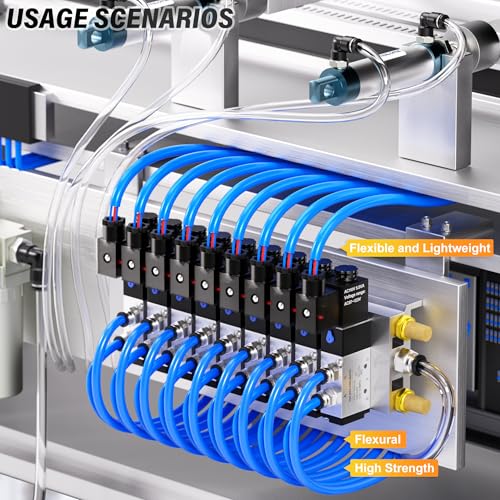 TAILONZ PNEUMATIC Blue 4mm or 5/32 inch OD 2.5mm ID Polyurethane PU Air Hose Pipe Tube Kit 10 Meter 32.8ft - color: Blue, size: 4mm OD/32.8ft/10m