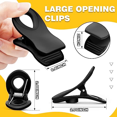 10PCS Magnetic Chip Clips Airtight Seal Reusable Black Bag Clips for Food Storage Heavy Duty Plastic Food Clip for Refrigerator,Fridge,Snack, Kitchen,Bread Bag,Garden,Clothes Pins,Home Decor - color: Black