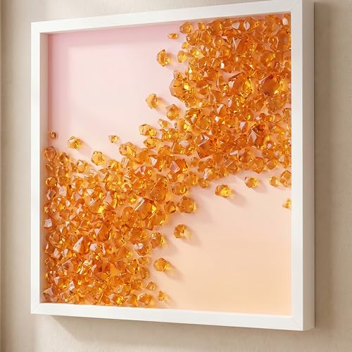 700 Pcs Fake Ice Cubes Diamonds 5 Sizes Plastic Rocks Orange Aquarium Gravel Crushed Gems Fish Tank Decorations Photography Props DIY Frame Decor Vase Fillers for Wedding Centerpieces - color: Orange