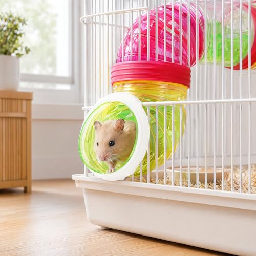 Toyvian Hamster Tunnel Connector Rings, 20pcs Universal DIY Cage Tube Connectors for Small Animal Habitats Replacement Connecting Plates for Gerbils Mice Rats White Plastic Accessories