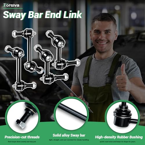 K6665 K6666 K6667 K6668 4Pcs Front Rear Stabilizer Sway Bar End Links for Isuzu 2003 Ascender, for Oldsmobile 02-03 Bravada, for Chevrolet 02-03 Trailblazer EXT, for GMC 02-03 Envoy XL - size: 4PC-K6665 K6668