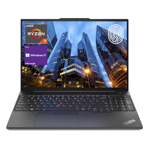 Lenovo ThinkPad E16 Gen 1 Business Laptop, 16" FHD+ Display, AMD Ryzen 7 7730U, 24GB RAM, 1TB SSD, Backlit Keyboard, Fingerprint Reader, HDMI, RJ-45, Wi-Fi 6, Windows 11 Pro, Black - size: 24GB RAM | 1TB SSD