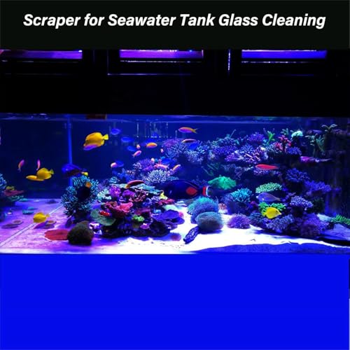 Glass Aquarium Algae Scraper Fish Tank Cleaner with 5 Stainless Steel Screwdriver Blades for 14 Inch Reef Plant Protectors Glass Tank Cleaner Aquatic Plant Trimming Black