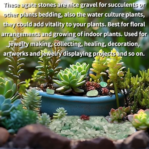 0.45 LB Polished Agate Stones Natural Decorative Rocks for Outdoor Decoration Home Decoration Fish Tank Vase Filler DIY Handmade Bamboo Succulents Cactus (Dongling Jade) - color: Dongling Jade