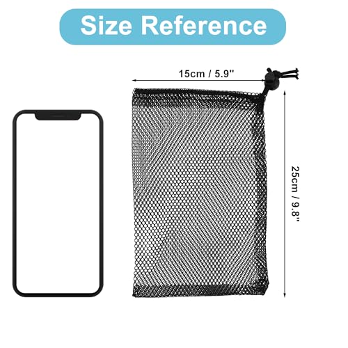 Aquarium Filter Media Bags, Fine Mesh Filter Bags, Mesh Bags for Activated Carbon Resin Filters, Reusable Fish Tank Filter Bags, Black, 9.8"x5.9" 6Pcs