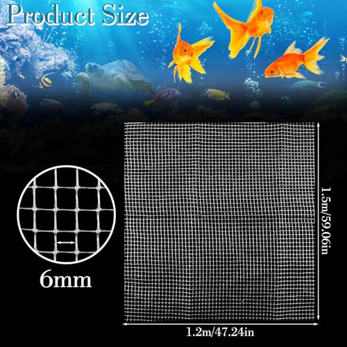 Clear Mesh Fish Tank Lid Aquarium Fish Tank Net Screen Cover Clear Plastic Fishs Net Aquarium meshs lid for Aquariums Lids Fishs Tanks Covering Aquariums Top Cover(4 x 5 feet)