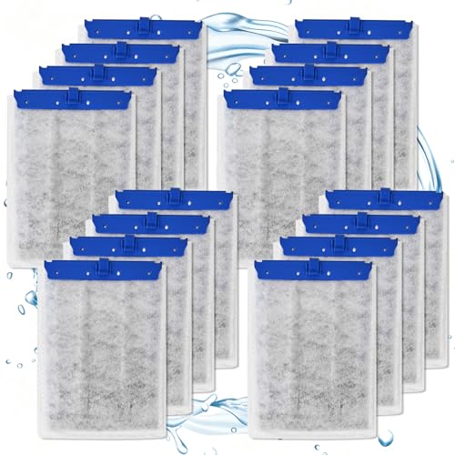 16 Pack Large Filter Cartridges for Tetra Whisper Bio-Bag Filters, Aquarium Replacement Filter Cartridges for Whisper 20i/40i, IQ20/30/45/60, PF20/30/40/60 and Repto Filter