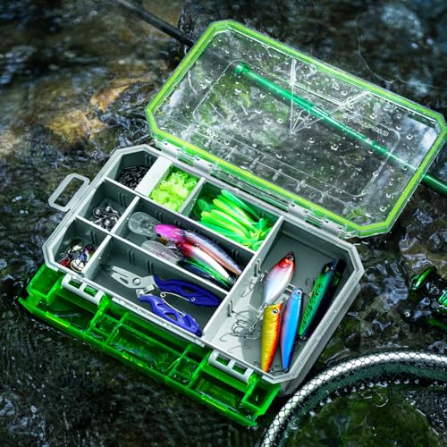 Ghosthorn Fishing Tackle Box, Waterproof 3600 and 3700 Tackle Trays, Plastic Tackle Box Organizer with Removable Dividers, Storage Lure Box and Terminal Tackle Storage - style: 3600*3