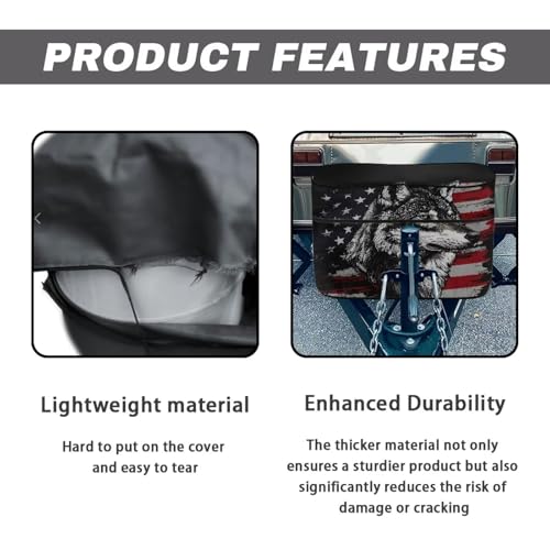 American Wolf Double 20lb RV Propane Tank Cover Travel Trailer Polyester Waterproof Cover with Zipper RV Parts RV Accessories - color: American Wolf, size: S(20LB)