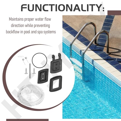 600-7300 Pool Check Valve Swing Valve and Lid Kit Compatible with Wate-rway 600-7300B TruSeal Assembly, Heavy-Duty Replacement Flapper with O-Ring for Spa Plumbing