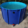 WANLIAN Pool Above Ground Canvas Fish Pond Circular Thickening Pool Belt frame Large Collapsible Outdoors Tarpaulin for koi pond Culture Agricultural Irrigation Water StorageTank4.9ftx3ft/1700L(1.5*1) - style: 1.5*1