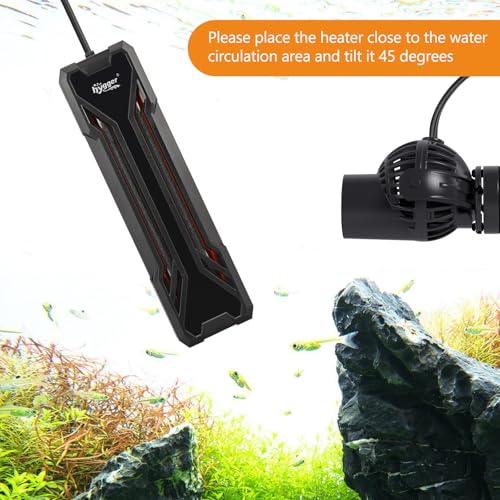 hygger Aquarium Heater 300W/500W/800W/1000W, Submersible Fish Tank Heater with Digital LED Controller and Intelligent Leaving Water Automatically Stop Heating System, for Freshwater and Saltwater - size: 800W for 80-220 Gallon