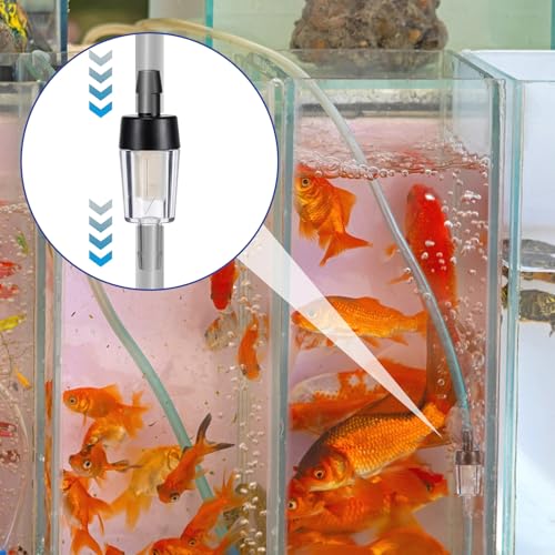 40 Piece Aquarium Airline Tubing Connectors I T L Y, 4pcs Aquarium Air Pump Check Valve Anti Shedding Fish Tank Tube Adapters Splitter Accessories for 3/16 Inch Airline Tubing (Black)