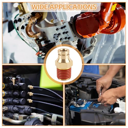 6PCS DOT Quick Push to Connect Brass Air Brake Fitting, Kalolary Brass Straight DOT Line Fittings 1/4"OD×1/4"NPT Thread Air Brake Line Fittings, Air Suspension Kit, Air Hose Repair Kit - size: Straight 1/4"OD ×1/4"NPT