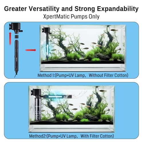 Sainsmart XpertMatic Aquarium Clean Light, High-Efficiency Fish Tank Clean Light with Timer, Submersible Light for 40-528 Gallon Fish Tank and Aquariums