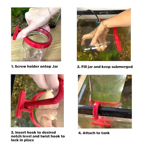 Aqua Cove - Red Inverted 32oz Mason Jar Holder for Aquariums